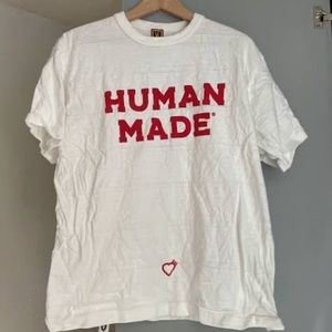 HUMAN MADE RED LOGO WHITE TEE SZ SMALL